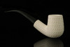 srv - Lattice Bent Billiard Block Meerschaum Pipe with fitted case M2947