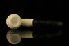 srv  Premium - Deep Lattice Block Meerschaum Pipe with fitted case M2957