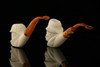 srv - Deluxe Sherlock Holmes & Dr. Watson Set Block Meerschaum Pipes with chest case M2959