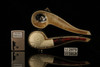 srv - Deluxe Carved Apple Block Meerschaum Pipe with fitted case M2979
