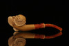 srv - Skull with Wings Block Meerschaum Pipe with fitted case M2267