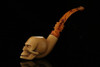 srv - Skull Block Meerschaum Pipe with fitted case M2996