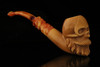 srv - Skull with Beard Block Meerschaum Pipe with fitted case M2998