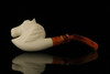 srv - Horse Block Meerschaum Pipe with fitted case M3002