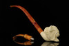 srv - Buffalo Churchwarden Dual Stem Meerschaum Pipe with fitted case M3017