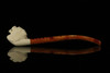 srv - Wolf Churchwarden Dual Stem Meerschaum Pipe with fitted case M3018