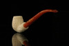 srv - Elephant Carved Churchwarden Dual Stem Meerschaum Pipe with case M3019