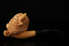 srv - Buffalo Hand Carved Block Meerschaum Pipe  by Kenan with custom case 15316