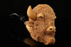 srv - Buffalo Hand Carved Block Meerschaum Pipe  by Kenan with custom case 15316