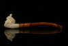 srv - Bacchus Churchwarden Dual Stem Meerschaum Pipe with fitted case M3024