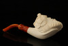 srv - Bacchus Block Meerschaum Pipe Carved by R. Karaca with fitted case 15321