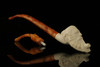 srv - Autograph Series Old Man Smoking a Pipe Churchwarden Dual Stem Meerschaum Pipe with fitted case M3025