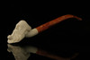 srv - Autograph Series Old Man Smoking a Pipe Churchwarden Dual Stem Meerschaum Pipe with fitted case M3025