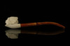 srv - Big Chief Churchwarden Dual Stem Meerschaum Pipe with fitted case M3026