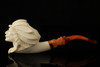 srv - Big Chief Block Meerschaum Pipe Carved by R. Karaca with fitted case 15325