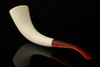 srv - Smooth Horn Block Meerschaum Pipe with fitted case 15339