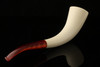 srv - Smooth Horn Block Meerschaum Pipe with fitted case 15339