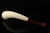 srv - Smooth Horn Block Meerschaum Pipe with fitted case 15339