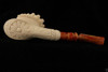 Cleopatra Carved by I. Baglan Block Meerschaum Pipe in a fitted case 5949