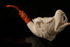 Eagle Head in Claw Hand Carved Block Meerschaum Pipe by I. Baglan in a fit case 7183