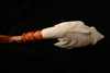 Eagle Head in Claw Hand Carved Block Meerschaum Pipe by I. Baglan in a fit case 7183