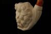 Floral Skull Hand Carved Meerschaum Pipe by I. Baglan in case  8132
