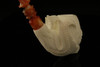 Eagle's Claw with Dolphin Medallion Meerschaum Pipe by I. Baglan 8133