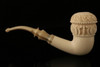 Deluxe Topkapi Hand Carved Meerschaum Pipe in a fitted CASE 8191i