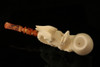 Dragon Hand Carved Block Meerschaum Pipe in a fitted CASE 8373