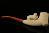 Horses Vien Style Hand Carved Meerschaum Pipe in a fitted CASE 8474