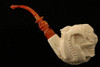 Skull in Claw Hand Carved Block Meerschaum Pipe by I. Baglan in case 8519