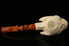 Skull in Claw Block Meerschaum Pipe by I. Baglan in a fitted case 8577