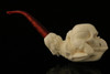 Skull in Claw Hand Carved Block Meerschaum Pipe with case 8649