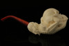 Skull in Claw Hand Carved Block Meerschaum Pipe with case 8649