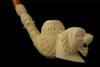 Tiger Hand Carved Block Meerschaum Pipe by Master SEVKET 5839 in a fitted case