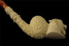 Tiger Hand Carved Block Meerschaum Pipe by Master SEVKET 5839 in a fitted case