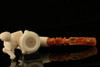 Skeleton Playing a Violin Hand Carved Meerschaum Pipe in CASE 8806