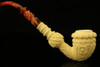 Topkapi Hand Carved by KUDRET Meerschaum Pipe in custom Case 9940