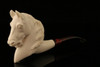 Horse Hand Carved Block Meerschaum Pipe in custom CASE 10033