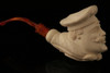 Chef Hand Carved Block Meerschaum Pipe by I. Baglan with custom case 10036