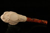 Chef Hand Carved Block Meerschaum Pipe by I. Baglan with custom case 10036