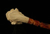 Viking Hand Carved Block Meerschaum Pipe with custom case 10108
