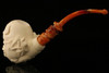 Skull & Dragon Meerschaum Pipe carved by I. Baglan with case 10182