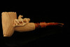 Horses Hand Carved Block Meerschaum  Pipe with a fitted CASE 10232