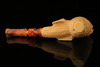 Horses Hand Carved Block Meerschaum  Pipe with a fitted CASE 10232