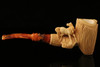 Horses Hand Carved Block Meerschaum  Pipe with a fitted CASE 10232