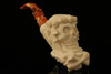 Floral Skull Block Meerschaum Pipe Hand Carved by I. Baglan with case 10320