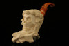 Floral Skull Block Meerschaum Pipe Hand Carved by I. Baglan with case 10320