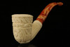 Carved Dublin Hand Block Meerschaum Pipe with custom case 10340