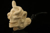 Skull in Claw & Snake Block Meerschaum Pipe with custom case 10436